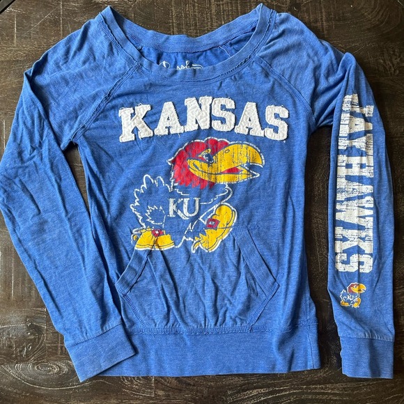 Kansas Jayhawks Pressbox Women's Small‎ Blue Sweatshirt Pullover - Picture 1 of 2
